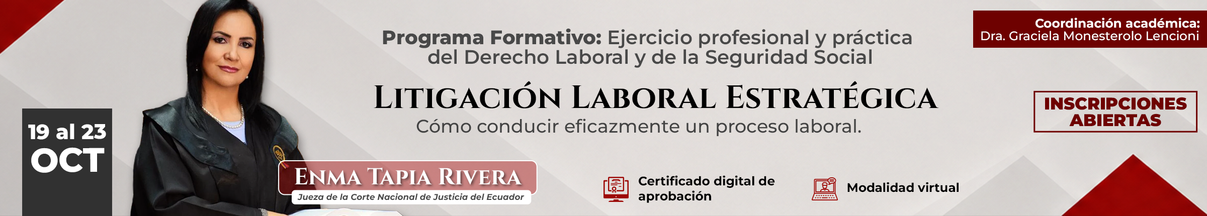Litigación Laboral Estratégica - Programa Formativo IEEL - Inscripciones abiertas del 19 al 23 de octubre de 2026